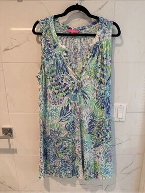 Lilly Pulitzer Sleeveless Midi Dress - Blue, Green, Lavender